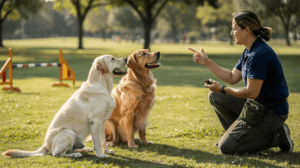 How to train a Labrador dog with basic obedience commands